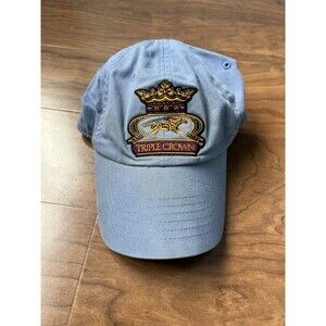 Triple Crown Embroidered Hat Cap Horse Racing Belmont Kentucky Derby Baby Blue